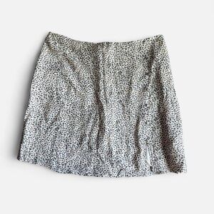 Women's White and Black Printed Mini Skirt
